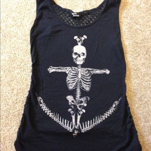 Small Skeleton Anchor Lace Back Tank